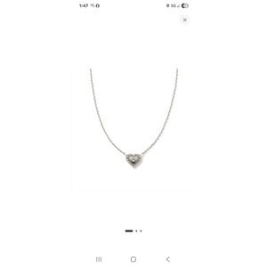 Kendra Scott Silver Tone Heart Necklace Rhodium Over Brass